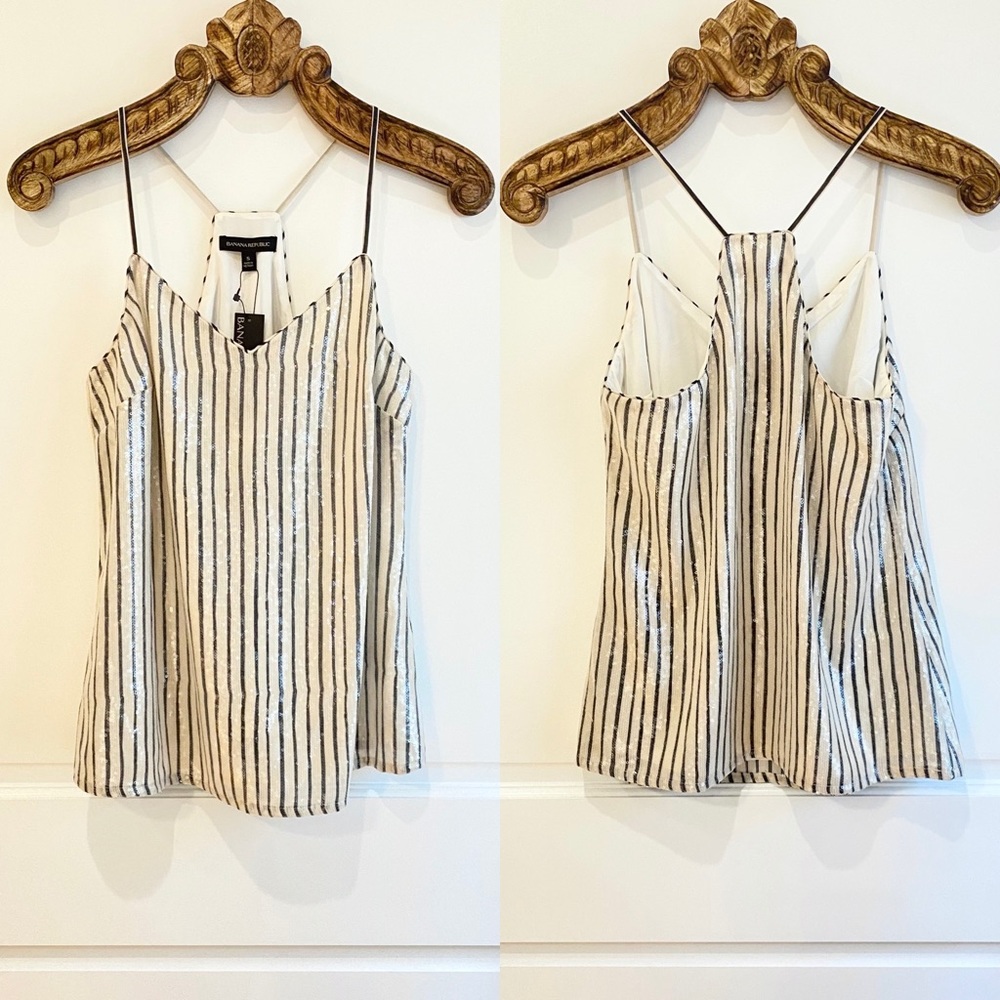 Banana Republic NEW Sequin Striped Racerback Tank
